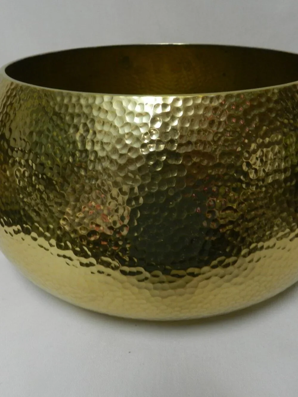Hammered Brass large Bowl Planter 6